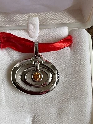 Pierre Lang Anhänger, silbern mit geschliffenen orangenem Stein - Bild 1 von 4