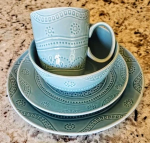 Threshold Kennet Azure Stoneware Place Setting Teal Blue *Multiple Available* - Picture 1 of 3