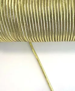3 m elastische Gummi Kordel Lurex gold 0,83 Euro/m 2,2mm edler Look - Bild 1 von 1