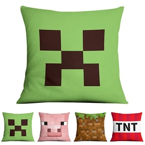 Minecraft Print Cushion Cover Pillow Case Throw Car Home Living Bed Room Decor~◮ - Picture 1 of 15