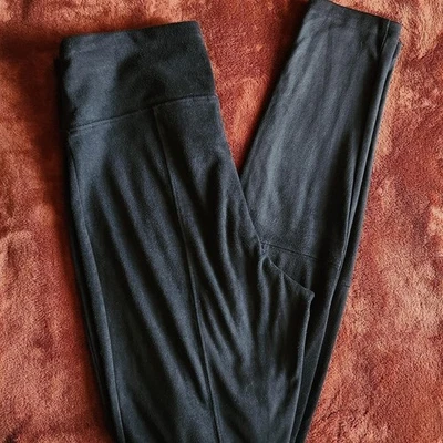 EXPRESS Black high-rise Faux Suede Leggings. Size Small. - Image 1 of 4