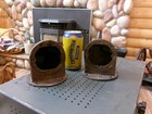 VINTAGE PAIR OF OCEANIC BRASS/BRONZE MARITIME TUG BOAT COWL VENTS 4.5" x 4.5"