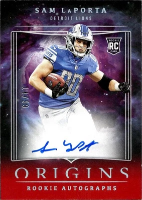 2023 Panini Origins #RASML Sam LaPorta Rookie Autographs Red #/99 - Image 1 of 2