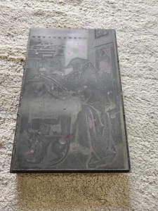 Kupfer Stahl Holz Block Platte Orientalisch Klerus Mann Schreiben Am Schreibtisch Mönch Kimono - Bild 1 von 8