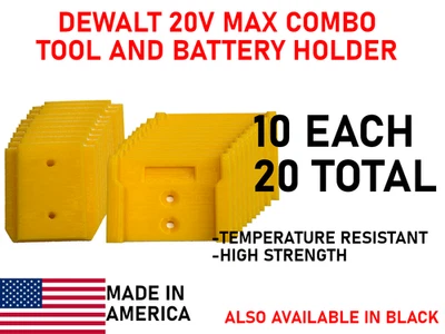 Dewalt 20V Battery + Tool holder combo set [20pk, 10 each] – Garage Organizer - Image 1 of 4