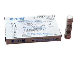 10pc new Bussmann C10G32 (32Amp) 32A 600Vac Cartridge Fuse 10x38mm - Picture 1 of 2