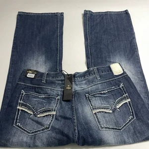 Helix Herren Blue Jeans Denim Größe 38 x 30 Relaxed Bootcut Neu mit Etikett - Bild 1 von 13