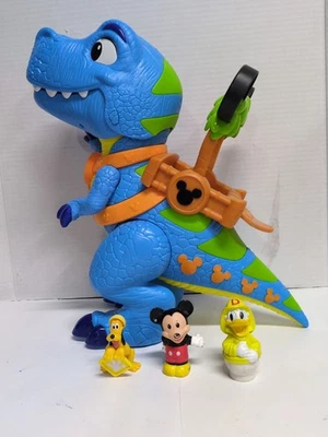 Disney Jr Mickey Mouse Roarin Safari Dino Talking ¡Funciona! Con 3 figuras Foto 1 de 4