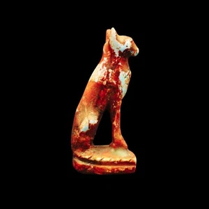 Auténtica Estatua Amuleto Antigua Egipcia Sentada Piedra/Gato Loza BASTET - Imagen 1 de 5