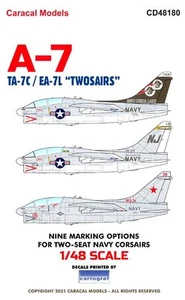 Decalcomanie Caracal 1/48 VOUGHT A-7 TWOSAIR TA-7C & EA-7L - Foto 1 di 5