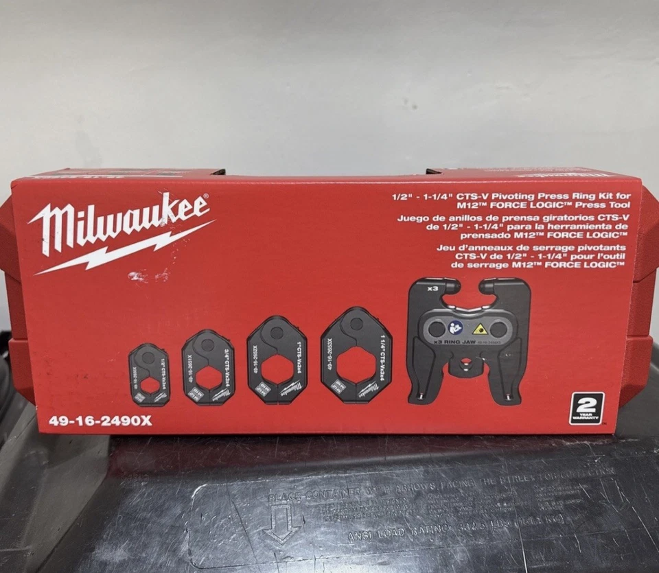 Milwaukee 49-16-2490X 1/2"- 1-1/4" CTS-V Pivoting Press Ring Kit M12 FORCE LOGIC - Image 1 of 1
