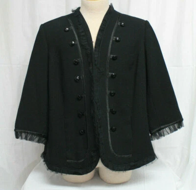 Linea By Louis Dell' Olio Women's Sz 1X Black Knit Poylester Tulle Jacket - Image 1 of 4