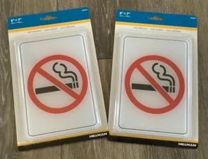 ZWEI Hillman Kunststoff Nichtraucher Symbol Schild 5" x 7" - selbstklebend - 2 enthalten - Bild 1 von 3