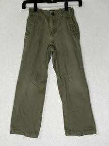 Gapkids Sage Green Straight Fit Pants Adjustable Waistband 100% Cotton Girl's 7 - Picture 1 of 6