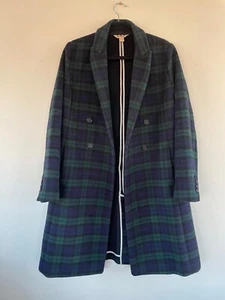 Brooks Brothers Plaid Wool Coat Size 6 Women's Warm Button Up Overcoat - Picture 1 of 9