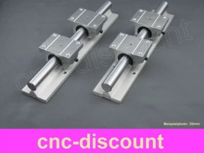 CNC-DISCOUNT CNC Set 16x 450mm 2x Linearführung 4x Linearwagen Linear Guide Rail 3D Fräse ros