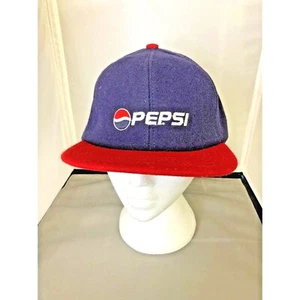 Gorra de béisbol Pepsi Cola Snapback 100 % lana camionero azul oscuro hecha en EE. UU. - Imagen 1 de 5