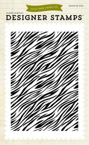 Echo Park ZEBRA Print 4x6 Designer Clear Stamps Background Animal Safari - Picture 1 of 1