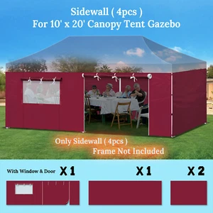 19.7x6.54' Sidewall ONLY w Zipper Door For 10'x20' Pop Up Canopy Party Tent - Picture 1 of 22