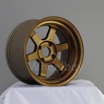 2 PIEZAS REJILLA RUEDA ROTA V 16X9 4X114.3 OFFSET: -15 73 FRS BRONCE 3.5" LIP Foto 1 de 4
