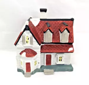 1995 Babbo Natale Miglior Villaggio Vittoriano Casa in Ceramica TETTO ROSSO Villaggio di Natale - Foto 1 di 17
