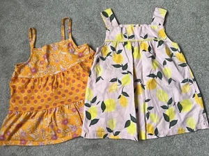 Carter’s Kid Girls Summer Top Lot Of 2 Size 7/7A Sleeveless Straps Flowers - Picture 1 of 9