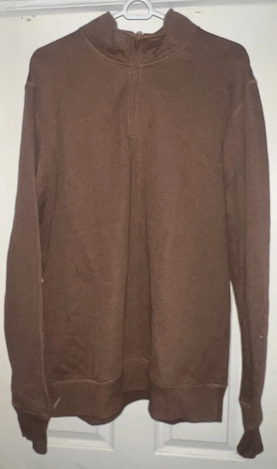 Sudadera Pullover Sonoma Marrón Polar 1/4 Cremallera Para Hombre Talla XXL Foto 1 de 4