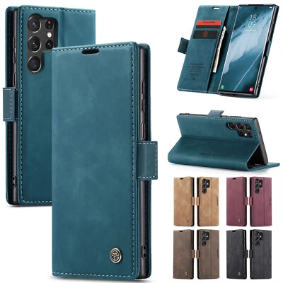For Samsung Galaxy S21 S22 S23 S24 Magnetic Leather Case Flip Wallet Card Cover - Image 1 of 4