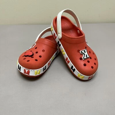 Zuecos Crocs Disney Minnie Mouse Niñas Talla C13 Sandalias Rojas Zapatos Sin Cordones Dijes Foto 1 de 4