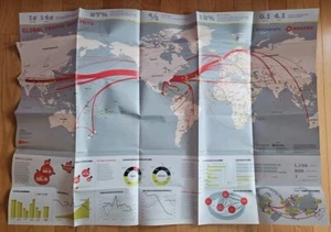 TeleGeography: Global Traffic Map 2010 New 36"x50" - Picture 1 of 1
