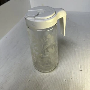 Brocca Tang Vintage Modello Giglio Bianco ~ Brocca Retro Vetro Ancoraggio Gancio - Foto 1 di 12