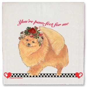 Pomerania Día de San Valentín Cocina Plato Toalla Regalo Mascota - Imagen 1 de 1