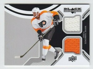 2013-14 UD BLACK DIAMOND WAYNE SIMMONDS JERSEY DUAL GAME USED DOUBLE Flyers Leaf