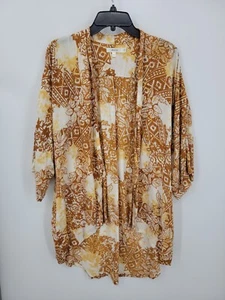 RVCA Kimono Caftan Womens XL Hawaiian Boho Print Festival Oversized Open Front - Picture 1 of 10