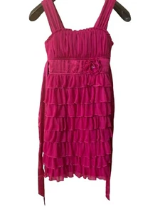 My Michelle, Girls Size 8 Fuchsia Pink Special Occasion Dress Ruffles Bow S2 - Picture 1 of 4