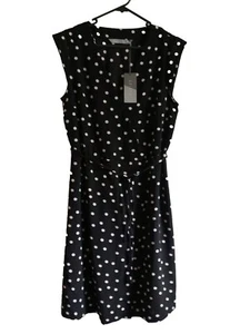 Katies Dress Slip On Tunic Sleeveless Black/ Polka Dot Women Ladies Size 10, 🆓 - Imagen 1 de 6