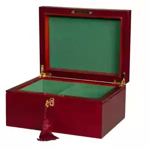 Premium Chess Box - Red Burl - With House of Staunton Logo - Picture 1 of 1