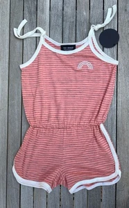 TINY WHALES Girl's Blush Color Rainbow Retro Romper, Size 5 - Picture 1 of 5