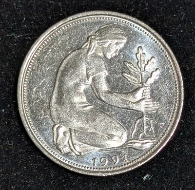 Alemania D 1991 50 Pfennig casi sin circular AU KM# 109,2 Foto 1 de 4