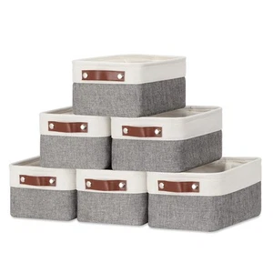 Small Storage Baskets 6 Pack, Fabric Collapsible Gift Storage Baskets for She... - Picture 1 of 7