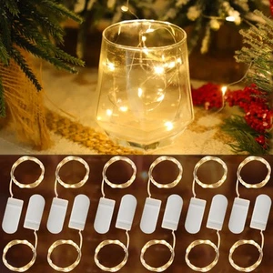 12 Pack Fairy Lights Battery Operated 7 ft 20 LED Mini String Lights - Picture 1 of 7