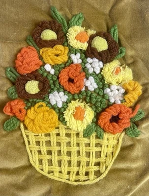 Arte bordado MCM vintage floral crewel completado 12 X 10 hilos de lana años 70’s Foto 1 de 4