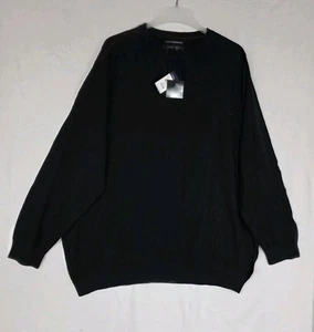 NWT Men's Synergy Luxury Cashmere Blend Crew Neck Sweater Sz 3XL Black (J6) - Picture 1 of 6
