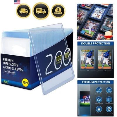 Card Sleeves Top Loaders 200pcs Protectors for Sports Trading Cards - Image 1 of 4