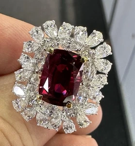 Anillo de rubí tailandés GIA A Sensational Unheated No Heat 5,07 quilates - Imagen 1 de 14