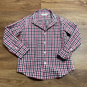 Janie & Jack rot schwarz kariertes Langarmhemd mit Knopfleiste kleine Jungen Größe 4 - Bild 1 von 5