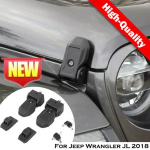 Locking Hood Latch Hood Catch Lock Pair For Jeep Wrangler JL Gladiator JT 18-24 - Picture 1 of 8