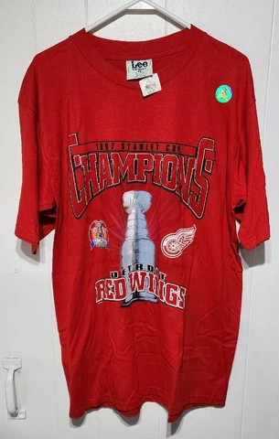 Detroit Red Wings 1997 Stanley Cup Champions" T-Shirt Size L RARE-NEVER WORN! Cover