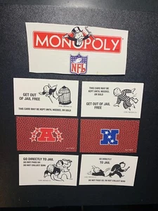 Monopoly NFL FOOTBALL Sal de la cárcel + Ir a la cárcel Tarjetas LOTE DE 4 tarjetas 1998 - Imagen 1 de 2
