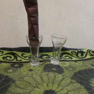 2 Miller Chill Heavy Duty Double Shot Glasses. Thunderbird Logo.........4 1/2" - Picture 1 of 3